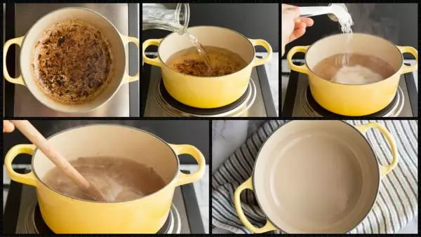 How to wash the burnt dishes