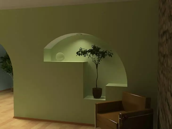 Niche v steni: dekorativna poglabljanje ali praktična kap v notranjosti sobe