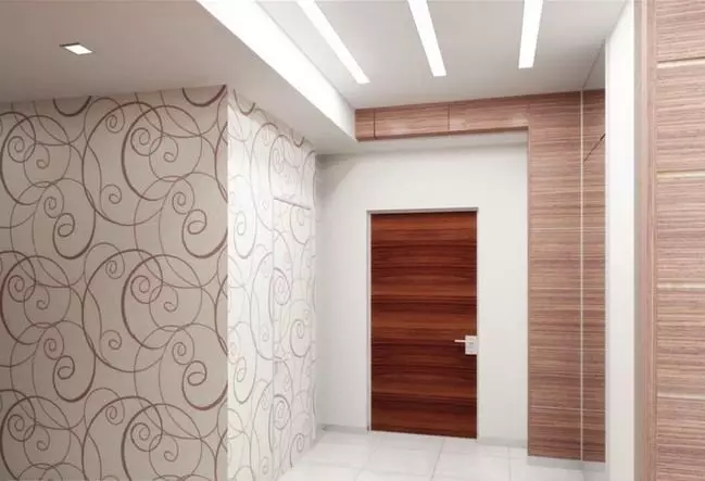 Kombinimi i Wallpapers në korridor: 4 zgjedhje