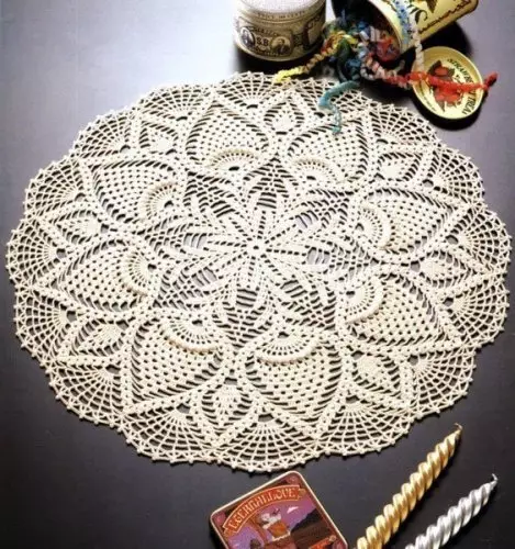 Openwork Crochet Napkin: Skim dan perihalan dengan video dari YouTube