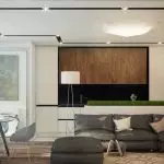 Deseño de cociña-sala de estar en estudo Apartamento 30 m²