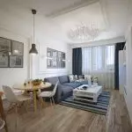 Design bucătărie-cameră de zi în studio apartament 30 mp m