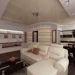 Disinn tal-kċina-living room fl-appartament studio 30 sq m