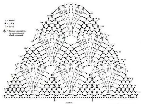 Openwork Shawl Crochet: Skim dengan penerangan dan pelajaran video