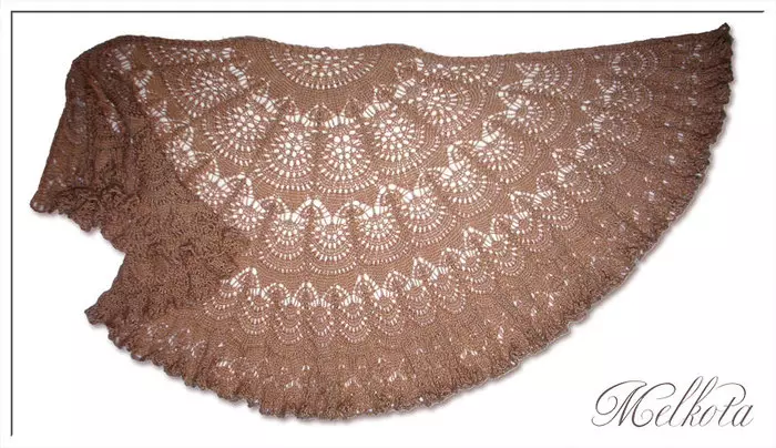 Fungua Shawl Crochet: Mipango na maelezo na masomo ya video