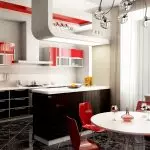 Dapur Interior dalam Red: Semua