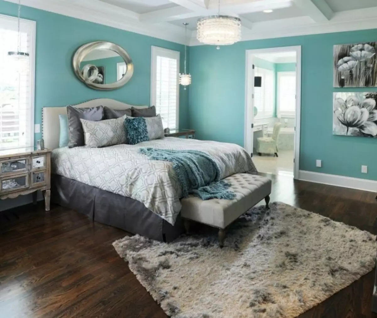 Lokasi karpet asimetris di kamar tidur
