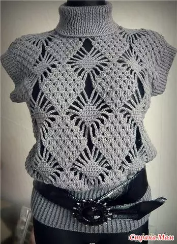 Patrón de crochet de calado para blusa de verán: esquema con fotos e vídeo