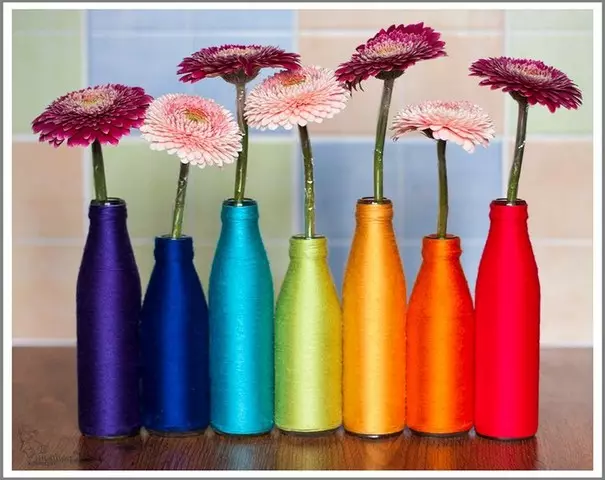 Vases ti botol kaca kalayan leungeun sorangan: MasterClaslass + 24 Poto