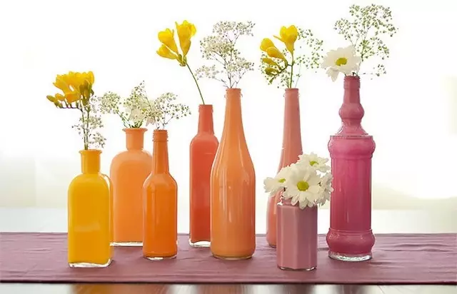 Vases ti botol kaca kalayan leungeun sorangan: MasterClaslass + 24 Poto
