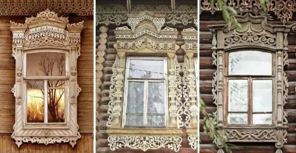 Cách thực hiện các băng tần được chạm khắc trên các cửa sổ trong một ngôi nhà gỗ
