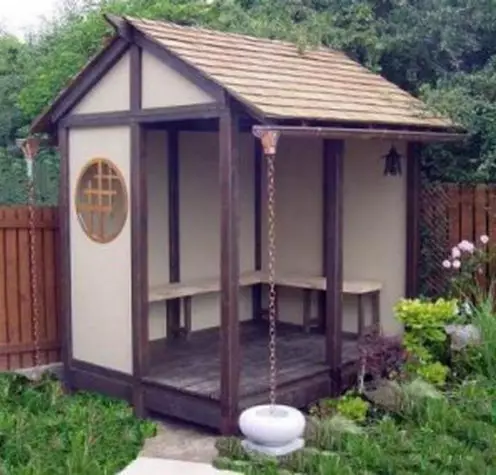 Gazons dalam Desain Garden: Rumah kecil untuk rekreasi di pondok (35 foto)