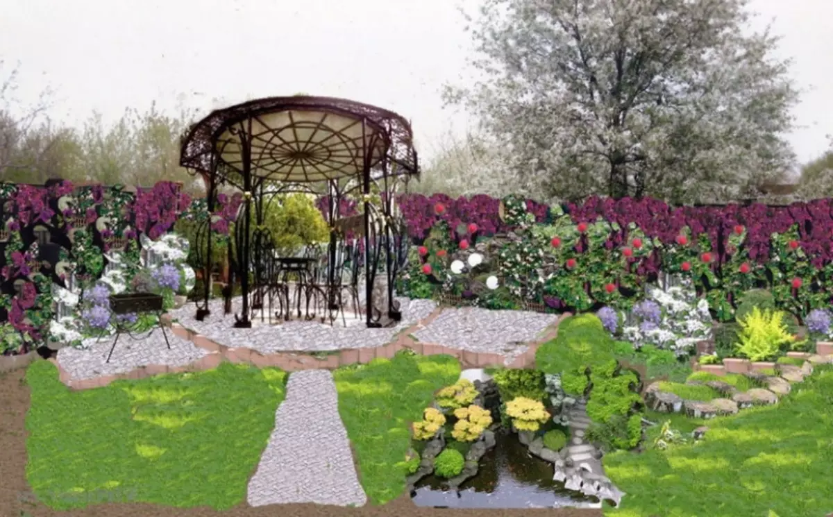 Gazons dalam Desain Garden: Rumah kecil untuk rekreasi di pondok (35 foto)
