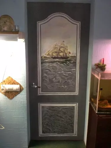 Vana ukse sisekujundus teha seda ise: värvitud klaas, decoupage, krakkja (foto ja video)