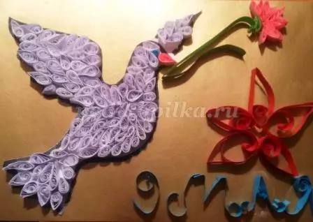 Pocztówka 9 maja z własnymi rękami w technice quilling ze zdjęciami i wideo