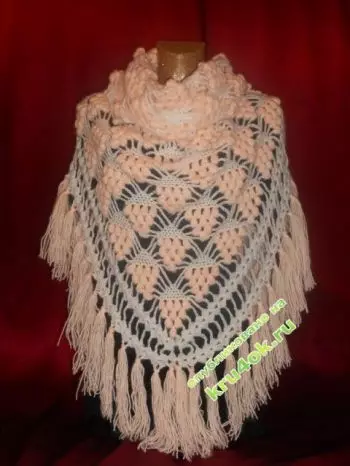 White Crochet Shawl ine brushes: Diagram uye tsananguro nezvidzidzo zvevhidhiyo