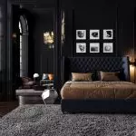 Slaapkamer in zwarte kleur: alles