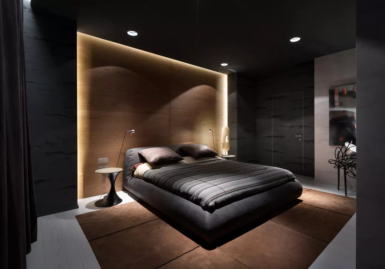 Bedroom in black color: all