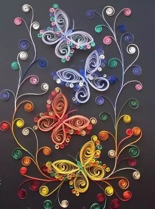 Lente handwerk in die styl van Quilling doen dit self (20 foto's)