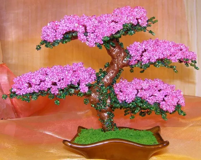 Master Class Virágok a gyöngyökből: Videó a vadvirágokról és fákról az edényekben