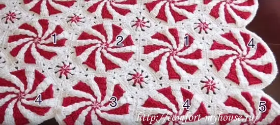 दोन-रंगाच्या गोल motifs पासून plaid crochet. मास्टर क्लास