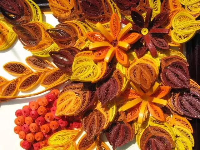 Artesanía de otoño de papel: quilling y scripting - 2 masterclass + 40 photoy