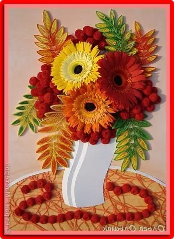 Ufundi wa Autumn kutoka kwa karatasi: quilling na scripbing - 2 masterclass + 40 photoy