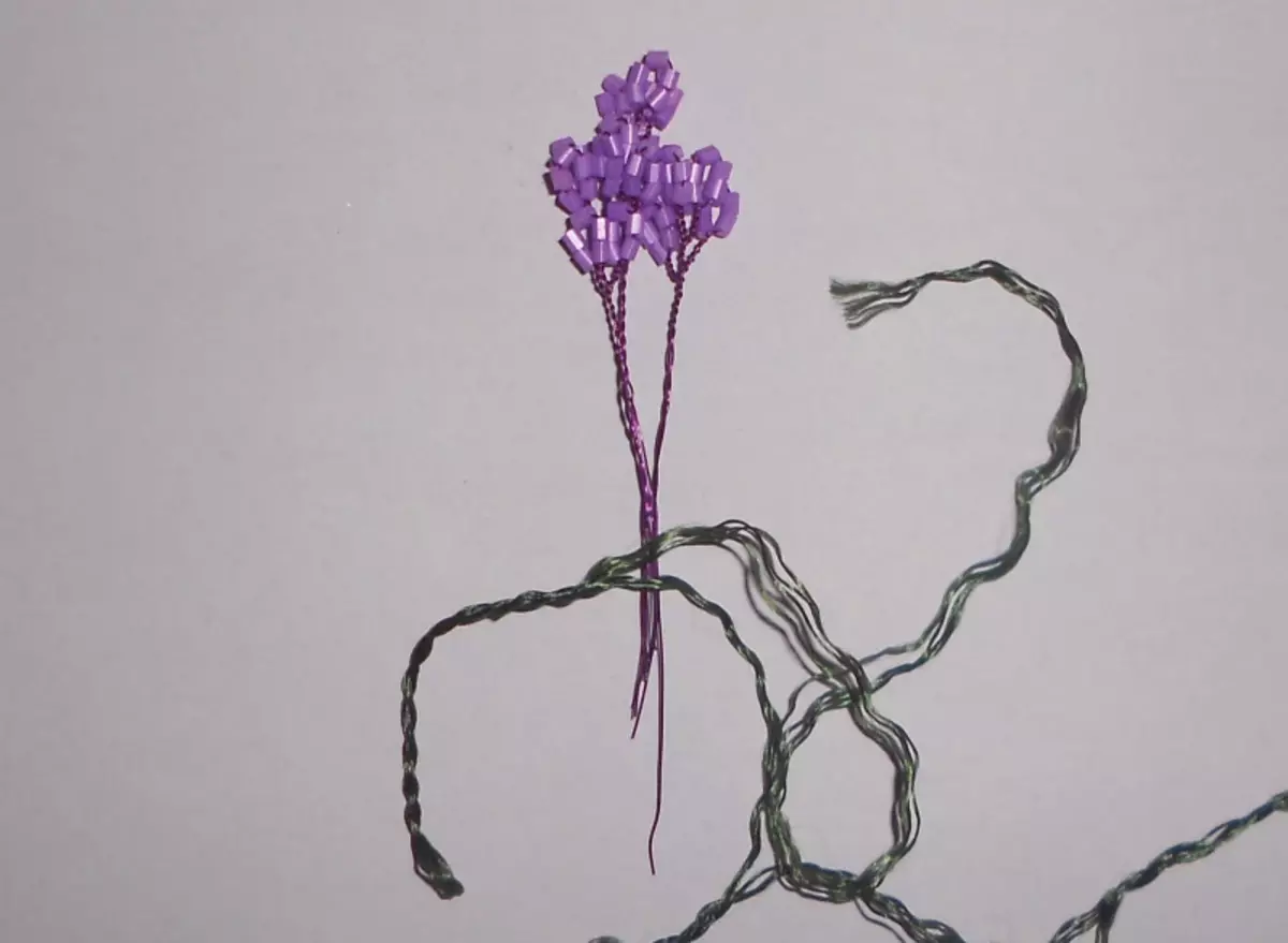 Glavna klasa na lila perle: Kako napraviti cvijet vlastitim rukama sa fotografijom i video zapisom na tkanju