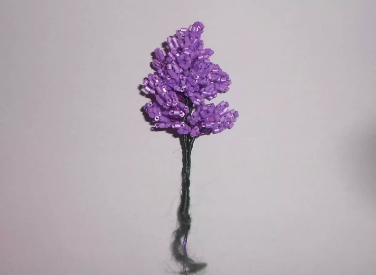 라일락 비즈에있는 마스터 클래스 : 직조에 사진과 비디오로 자신의 손으로 꽃을 만드는 방법