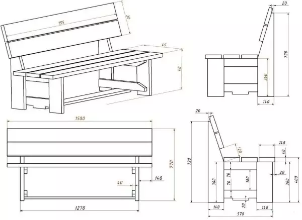 How to make a bench: Original ideas (drawings, photo reports)