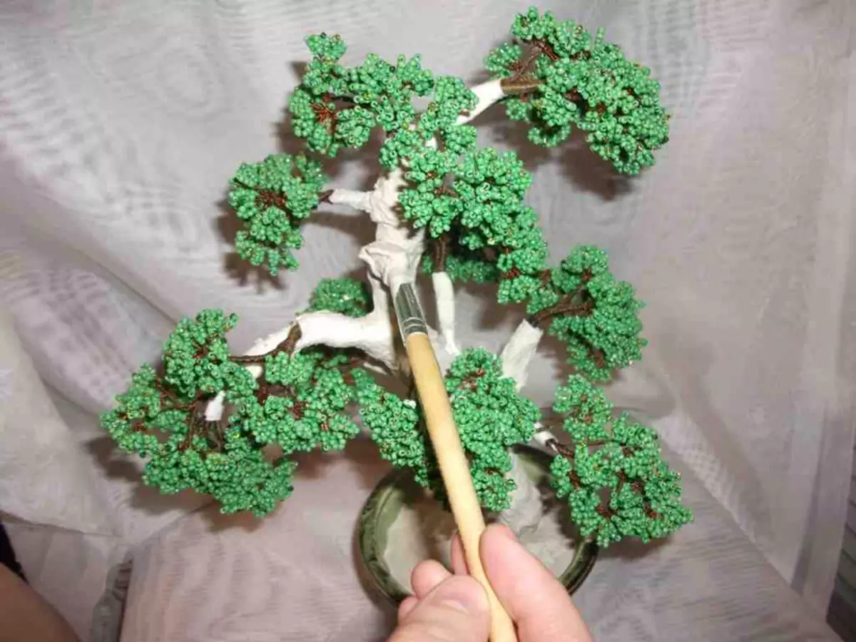 Master Class pada manik-manik bonsai dengan tangan mereka sendiri: Skema tenun kayu dengan foto dan video