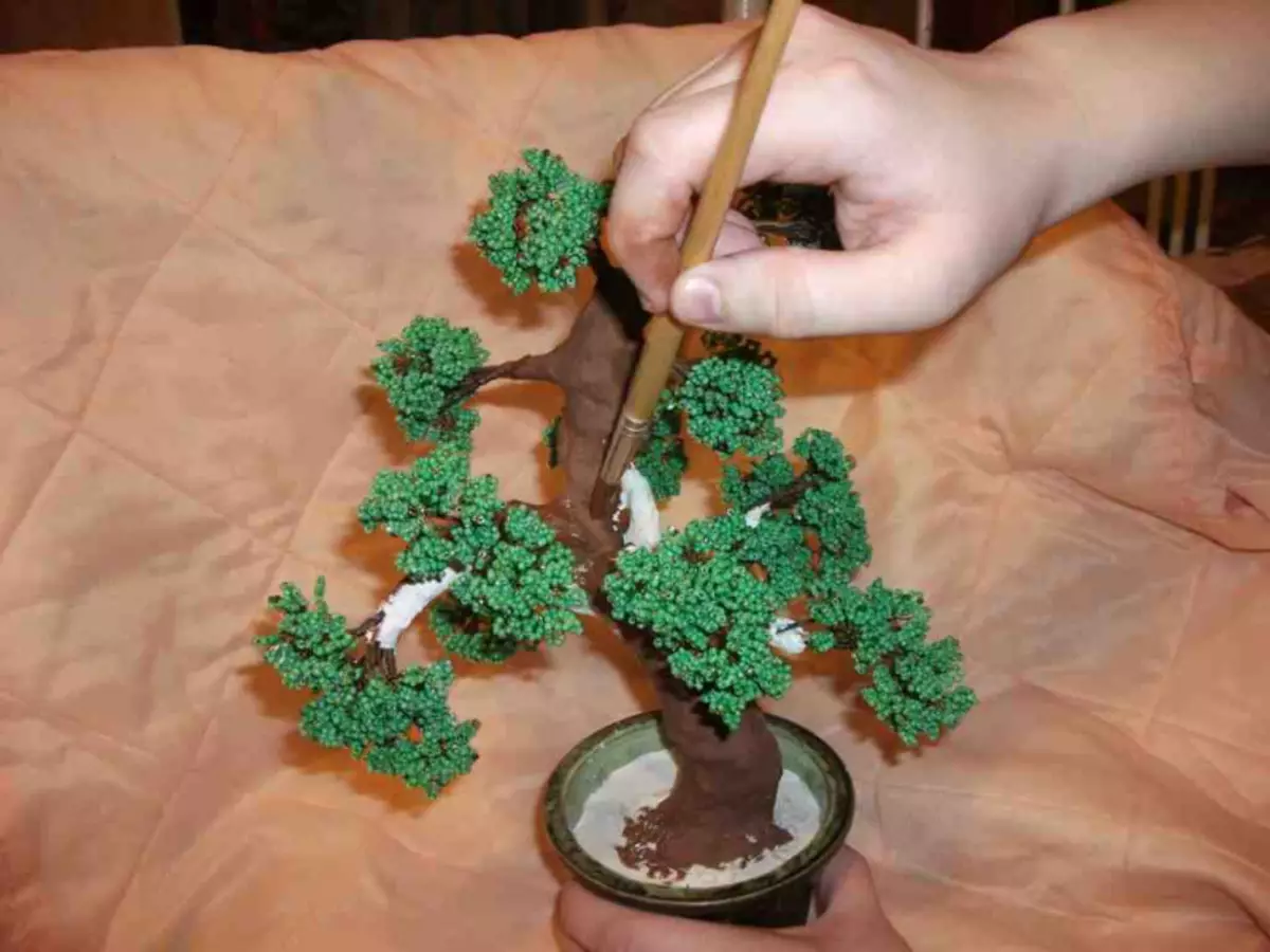 Glavna klasa na bonsai perle sa vlastitim rukama: drvena shema tkanja sa fotografijama i videozapisima
