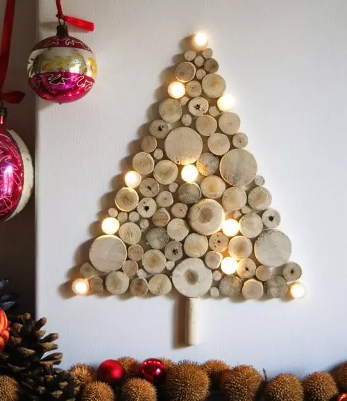 Diwardaky tekiz natal-ya agaçlary: 6 DIY DIY (31 surat)