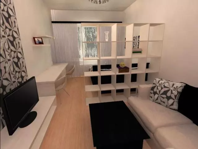 Schlafzimmer- und Wohnzimmer in einem Raum