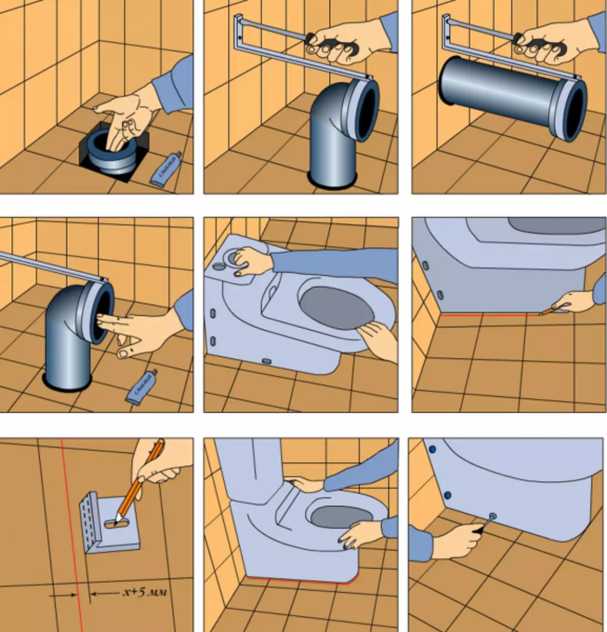 Монтирање тоалет на подот