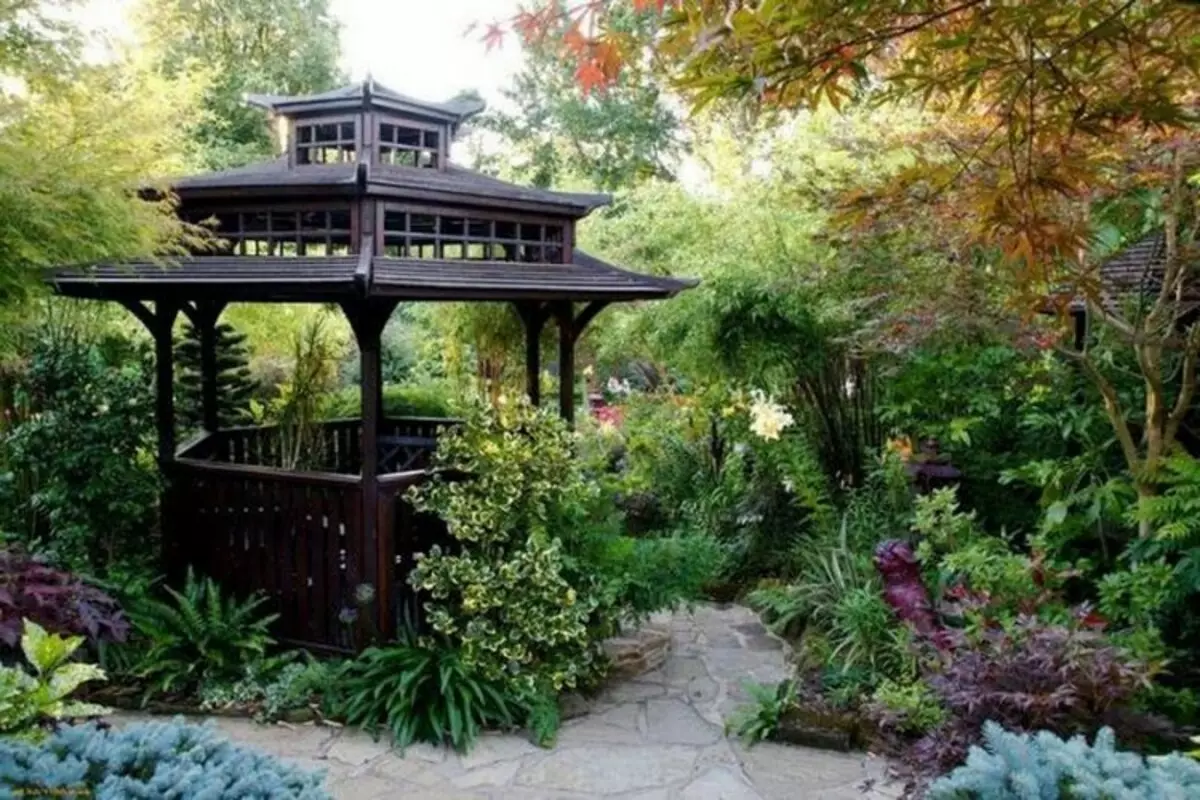 Gazons ვაძლევთ თქვენს ხელში: ადგილი დაისვენოთ ქვეშ სახურავი ბაღში (40 ფოტო)
