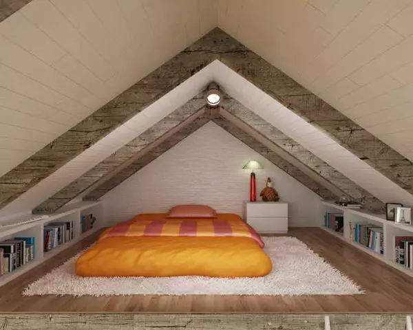 The interior of the attic from a duplex and broken roof - your dream design!