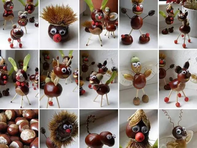 Over, Malam Tahun Baru, Haiwan dan Kraf Lain dari Chestnuts (12 Foto)