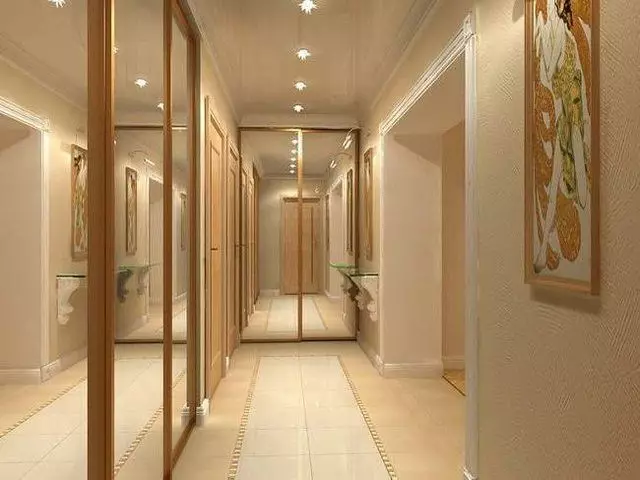 Diseño de corredor estrecho, paneles de pared para el corredor.