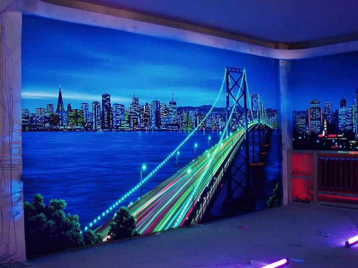 Wall Mural 3D: კომპეტენტური გამოყენება ინტერიერში