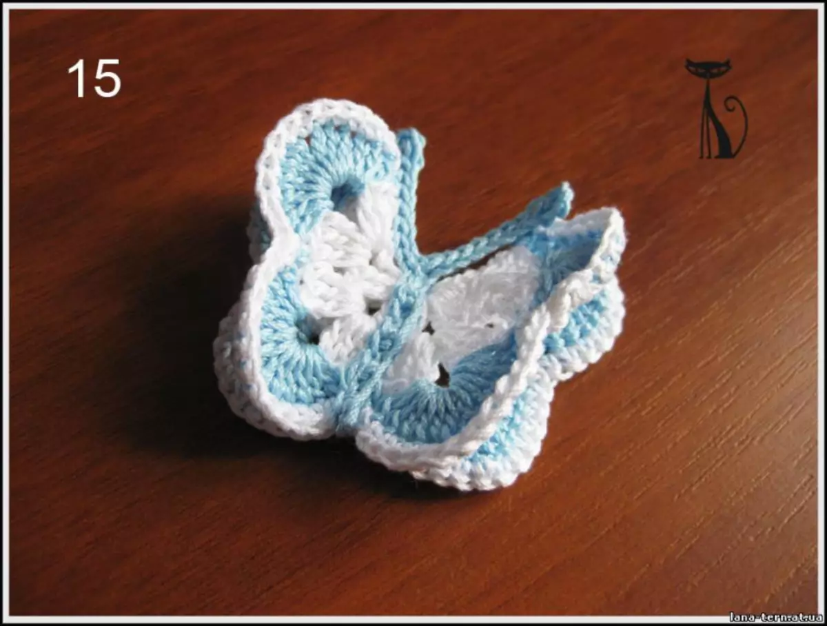 Butterfly Crochet: ບົດຮຽນວິດີໂອສໍາລັບຜູ້ເລີ່ມຕົ້ນດ້ວຍຮູບພາບ