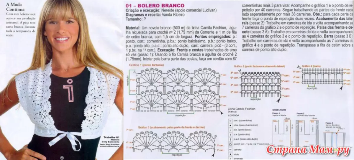 Bolero alang sa mga kababayen-an nga crochet: Master Class nga adunay yano nga mga laraw