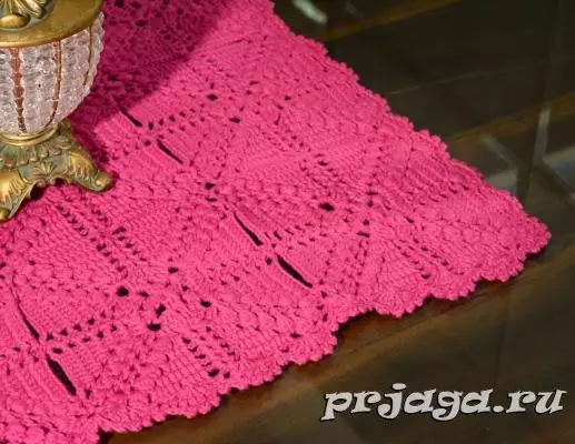 Crochet Napkin gedhe kanthi diagram lan video kanggo pamula