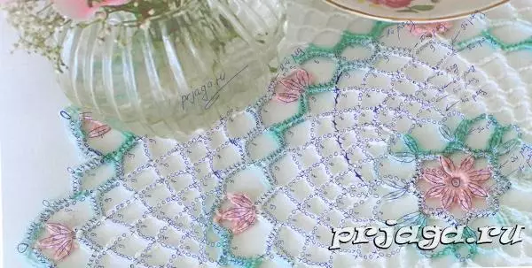 Crochet Napkin gedhe kanthi diagram lan video kanggo pamula