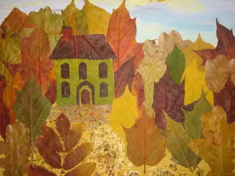 Idea untuk Autumn Crafts: Lukisan dari Bahan Asli