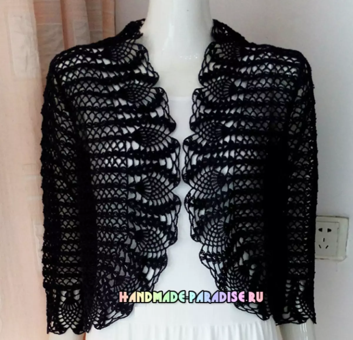 Jacket - Bolero Crochet nga adunay Pineapple Sumbanan