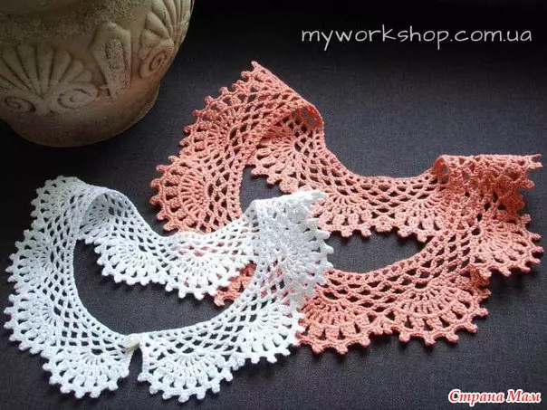 Collar Crochet: Fasalka Maste ee leh qorshayaal iyo muuqaal