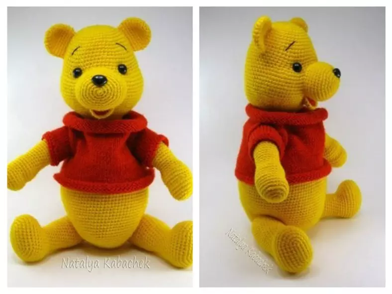 Winnie Pooh Crochet: Gulu la Master Plassion ndi mafotokozedwe ndi njira