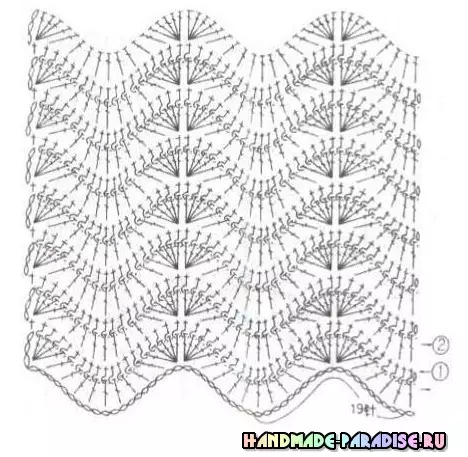 Vestido de patrón de ondas de crochet