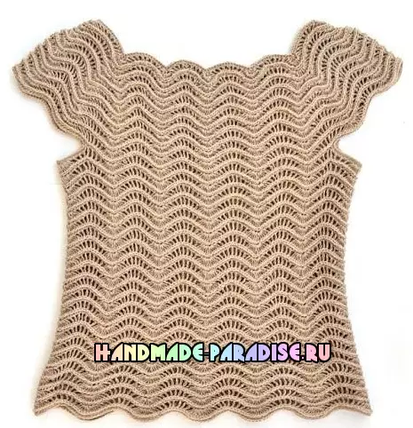 Vestido de padrão de onda de crochê